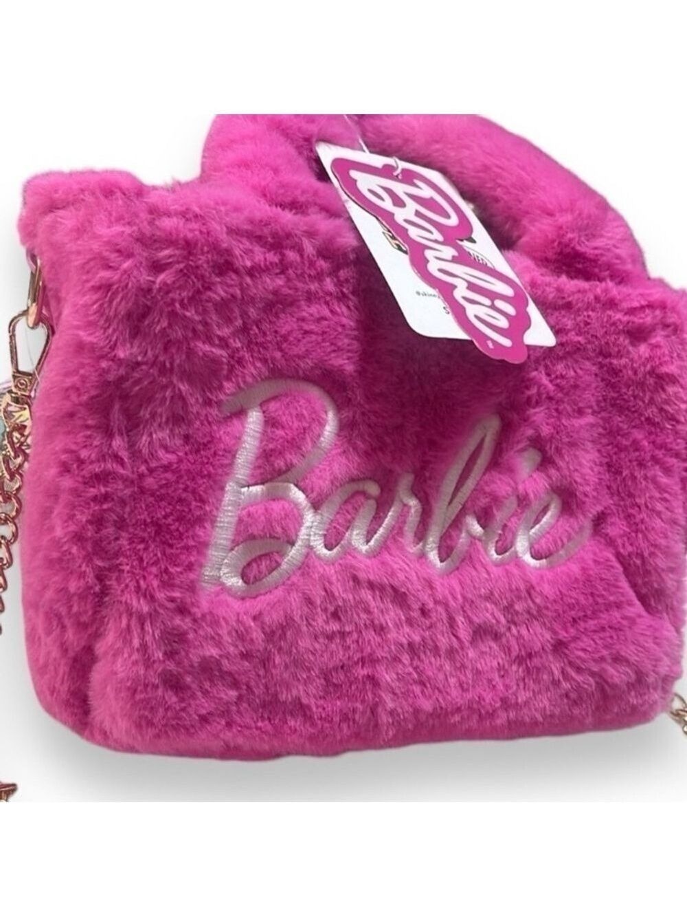 Barbie & Skinnydip London Collaboration Pink Furry Crossbody RARE Purse Bag - Picture 4 of 14